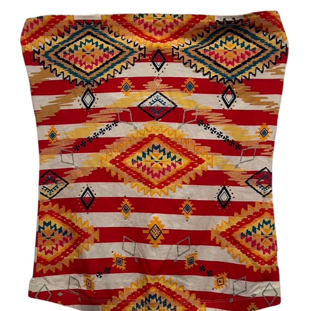 GLO Aztec & Striped Tube Top Large